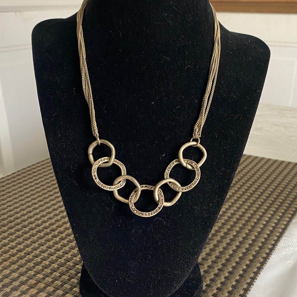 Gold Link Circle Statement Necklace - Women Jewelry